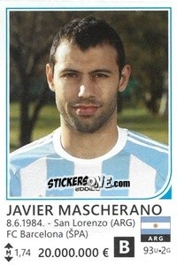 Sticker Javier Mascherano - Brazil 2014 n. 18 - Rafo