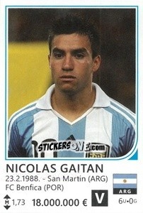 Cromo Nicolas Gaitan - Brazil 2014 - Rafo