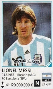 Sticker Lionel Messi - Brazil 2014 n. 28 - Rafo