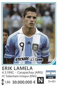 Sticker Erik Lamela - Brazil 2014 n. 30 - Rafo