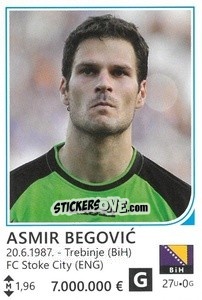 Sticker Asmir Begovic - Brazil 2014 n. 67 - Rafo