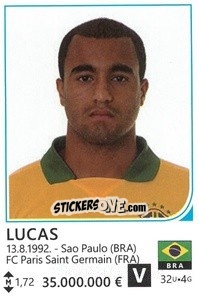 Cromo Lucas Moura - Brazil 2014 - Rafo