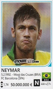 Sticker Neymar - Brazil 2014 n. 97 - Rafo