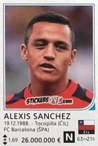Sticker Alexis Sanchez - Brazil 2014 n. 115 - Rafo