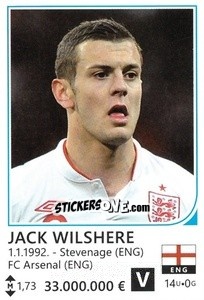 Sticker Jack Wilshere - Brazil 2014 n. 123 - Rafo