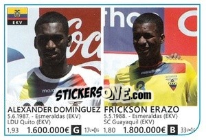 Sticker Alexander Dominguez / Frickson Erazo - Brazil 2014 n. 135 - Rafo