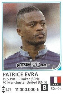 Sticker Patrice Evra - Brazil 2014 n. 154 - Rafo