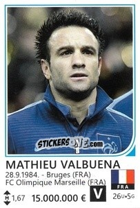 Sticker Mathieu Valbuena - Brazil 2014 n. 160 - Rafo