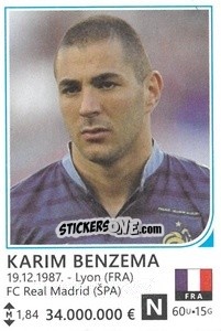 Sticker Karim Benzema - Brazil 2014 n. 162 - Rafo
