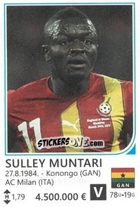 Sticker Sulley Muntari - Brazil 2014 n. 176 - Rafo