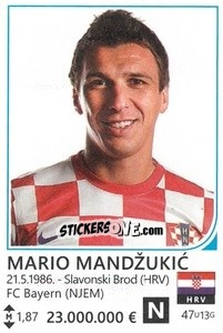 Sticker Mario Mandžukic - Brazil 2014 n. 215 - Rafo