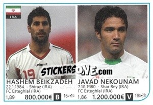 Sticker Hashem Beikzadeh / Javad Nekounam - Brazil 2014 n. 221 - Rafo