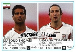 Sticker Masoud Shojaei / Andranik Teymourian - Brazil 2014 n. 222 - Rafo