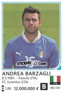Sticker Andrea Barzagli - Brazil 2014 n. 238 - Rafo