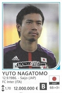 Sticker Yuto Nagatomo - Brazil 2014 n. 253 - Rafo