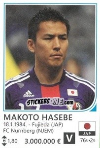 Sticker Makoto Hasebe - Brazil 2014 n. 257 - Rafo