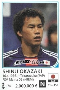 Sticker Shinji Okazaki - Brazil 2014 n. 264 - Rafo