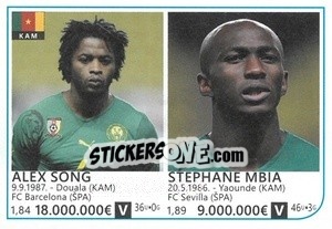 Sticker Alex Song / Stephane Mbia - Brazil 2014 n. 273 - Rafo