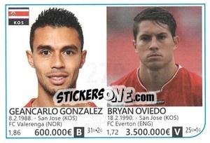 Sticker Giancarlo Gonzalez / Bryan Oviedo - Brazil 2014 n. 279 - Rafo