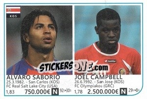Sticker Alvaro Saborio / Joel Campbell - Brazil 2014 n. 281 - Rafo