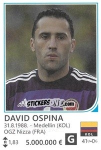 Sticker David Ospina - Brazil 2014 n. 285 - Rafo