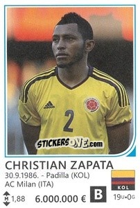 Cromo Cristian Zapata - Brazil 2014 - Rafo