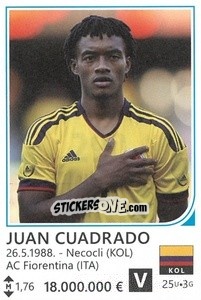 Sticker Juan Cuadrado - Brazil 2014 n. 290 - Rafo
