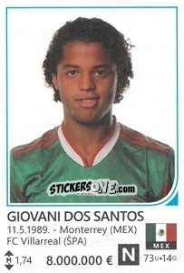 Sticker Giovani Dos Santos - Brazil 2014 n. 316 - Rafo