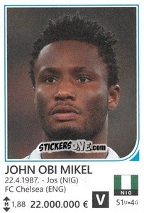 Sticker John Obi Mikel - Brazil 2014 n. 323 - Rafo
