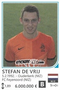 Sticker Stefan De Vrij - Brazil 2014 - Rafo