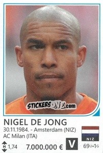 Sticker Nigel De Jong - Brazil 2014 n. 341 - Rafo