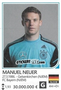 Sticker Manuel Neuer - Brazil 2014 n. 353 - Rafo