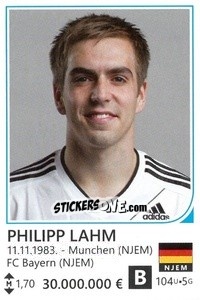 Sticker Philipp Lahm - Brazil 2014 n. 355 - Rafo