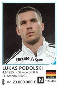 Sticker Lukas Podolski - Brazil 2014 - Rafo