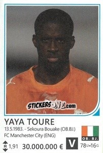 Sticker Yaya Toure - Brazil 2014 n. 376 - Rafo