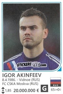 Sticker Igor Akinfeev - Brazil 2014 n. 404 - Rafo
