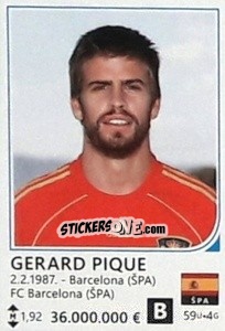 Sticker Gerard Pique - Brazil 2014 n. 422 - Rafo