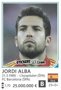 Sticker Jordi Alba - Brazil 2014 n. 424 - Rafo