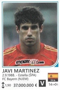 Sticker Javi Martinez - Brazil 2014 - Rafo