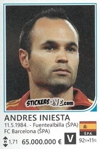 Sticker Andres Iniesta - Brazil 2014 n. 427 - Rafo
