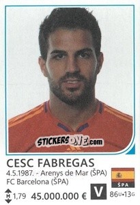 Sticker Cesc Fabregas - Brazil 2014 n. 429 - Rafo