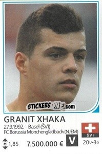 Sticker Granit Xhaka - Brazil 2014 n. 445 - Rafo
