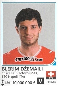 Sticker Blerim Džemaili - Brazil 2014 n. 447 - Rafo
