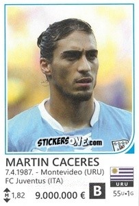 Sticker Martin Caceres - Brazil 2014 n. 456 - Rafo
