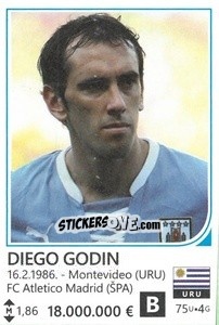 Sticker Diego Godin - Brazil 2014 n. 459 - Rafo