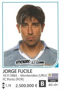 Sticker Jorge Fucile - Brazil 2014 n. 460 - Rafo