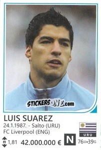 Sticker Luis Suarez - Brazil 2014 n. 466 - Rafo