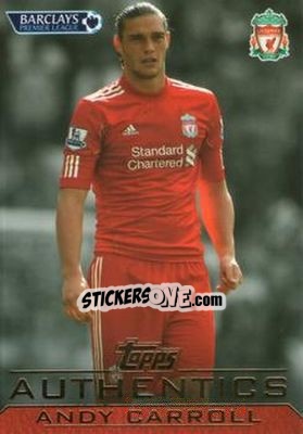 Sticker Andy Carroll - Authentics Trading Cards 2011-2012 - Topps