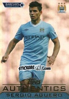 Sticker Sergio Aguero - Authentics Trading Cards 2011-2012 n. 25 - Topps