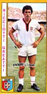 Cromo Ricciotti Greatti - Calciatori 1969-1970 - Panini